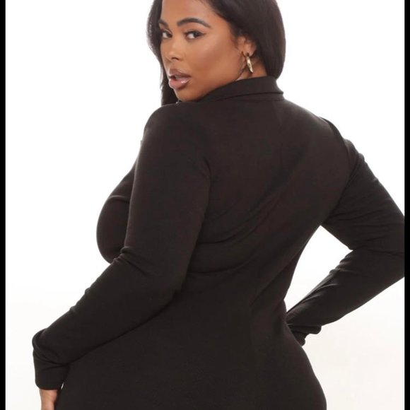 Fshion Nova Black Ashley ribbed jumpsuit size 1X 14/16 NEW with tags!! - Picture 3 of 5